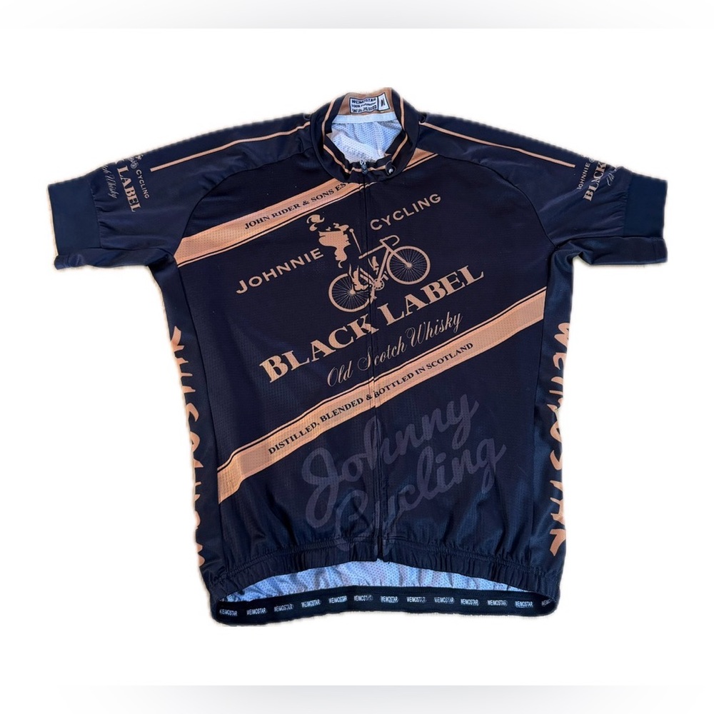 Johnnie Cycling Black Label Whiskey Weimostar Cycling Zip Jersey Size Medium